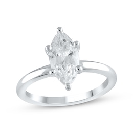 Lab-Created Diamonds by KAY Marquise-Cut Solitaire Engagement Ring 1-1/2 ct tw 14K White Gold (F/VS2)