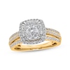 Thumbnail Image 0 of Multi-Diamond Center Cushion Frame Engagement Ring 1 ct tw 14K Yellow Gold