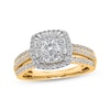 Thumbnail Image 1 of Multi-Diamond Center Cushion Frame Engagement Ring 1 ct tw 14K Yellow Gold