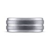 Thumbnail Image 2 of Men's Brushed Texture Stripe Wedding Band Tungsten