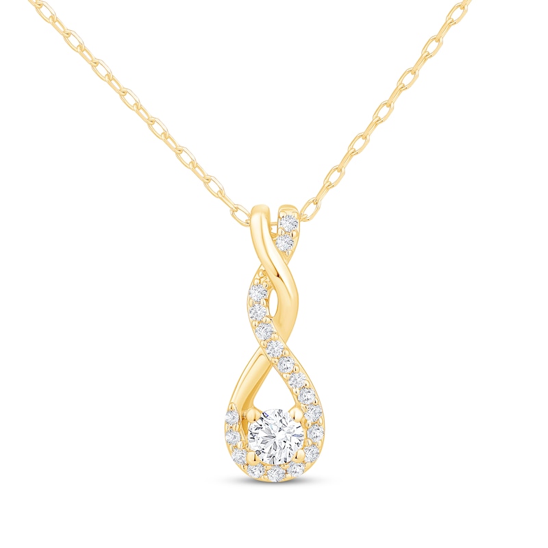 Main Image 1 of Diamond Twist Necklace 1/3 ct tw 10K Yellow Gold 18"