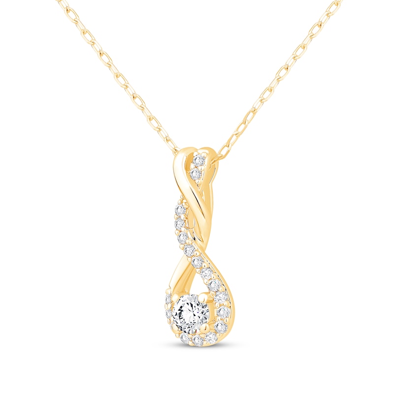 Main Image 2 of Diamond Twist Necklace 1/3 ct tw 10K Yellow Gold 18"
