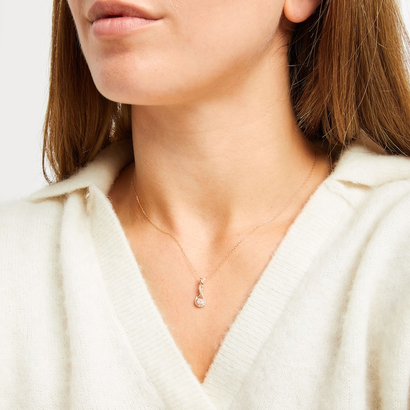 Main Image 4 of Diamond Twist Necklace 1/3 ct tw 10K Yellow Gold 18"