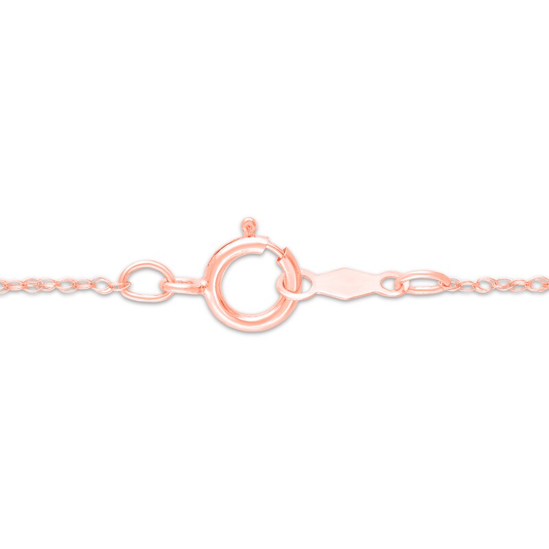Main Image 3 of Diamond Cross & Milgrain Frame Necklace 1/4 ct tw 10K Rose Gold 18"