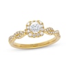 Thumbnail Image 1 of THE LEO Prisma Diamond Round-Cut Cushion Halo Engagement Ring 5/8 ct tw 14K Yellow Gold