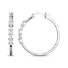 Thumbnail Image 3 of Oval-Cut White Lab-Created Sapphire Hoop Earrings Sterling Silver