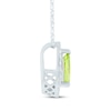 Thumbnail Image 2 of Pear-Shaped Peridot & Diamond Halo Necklace 1/15 ct tw 14K White Gold 18"
