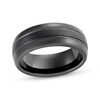Thumbnail Image 1 of Center Stripe Wedding Band Black Ion-Plated Tungsten Carbide 8mm