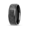 Thumbnail Image 1 of Checker Pattern Wedding Band Black Titanium 7.5mm