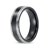 Thumbnail Image 1 of Black & White Titanium Wedding Band 6.5mm