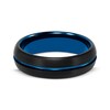 Thumbnail Image 2 of Contrast Channel Wedding Band Black & Blue Tungsten Carbide 6.5mm