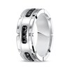 Thumbnail Image 1 of Black Diamond Brick-Edge Wedding Band 1/3 ct tw Tungsten Carbide 8mm