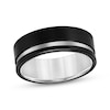 Thumbnail Image 0 of Contrast Channel Wedding Band Black & White Tungsten Carbide 8mm