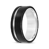 Thumbnail Image 1 of Contrast Channel Wedding Band Black & White Tungsten Carbide 8mm