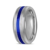 Thumbnail Image 1 of Blue Ceramic Stripe Wedding Band Tungsten Carbide 8mm