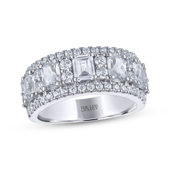 THE LEO Legacy Lab-Grown Diamond Emerald & Round-Cut Anniversary Band 2-1/2 ct tw 14K White Gold