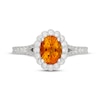 Thumbnail Image 6 of Neil Lane Oval-Cut Citrine & Diamond Halo Engagement Ring 1/2 ct tw 14K White Gold