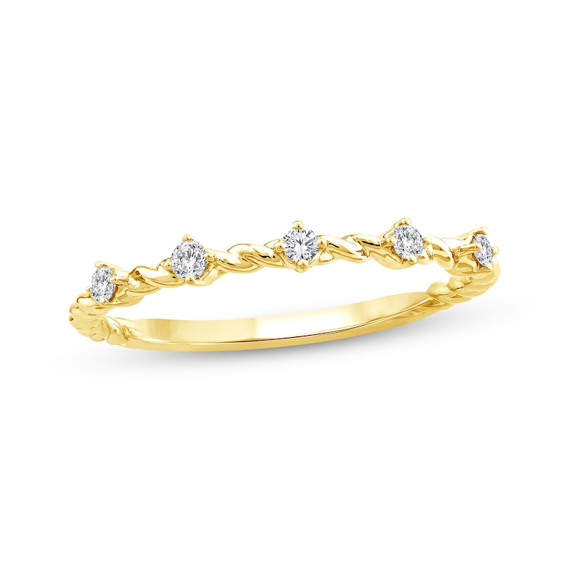 Main Image 1 of Threads of Love Diamond Stackable Station Anniversary Ring 1/10 ct tw 14K Yellow Gold
