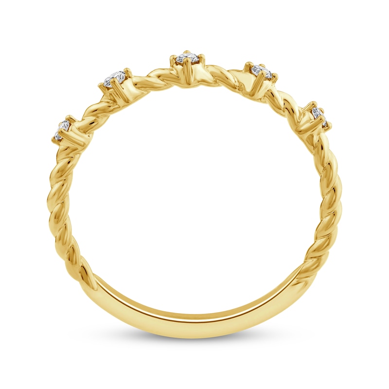 Main Image 3 of Threads of Love Diamond Stackable Station Anniversary Ring 1/10 ct tw 14K Yellow Gold