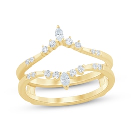 Marquise & Round-Cut Diamond Contour Enhancer Ring 1/4 ct tw 14K Yellow Gold