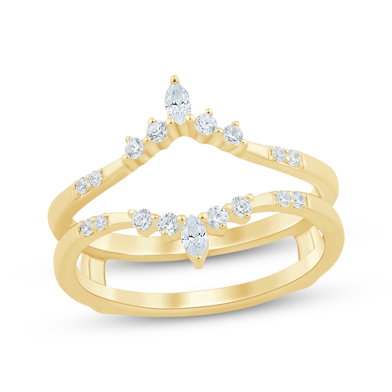Main Image 1 of Marquise & Round-Cut Diamond Contour Enhancer Ring 1/4 ct tw 14K Yellow Gold
