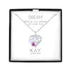 Thumbnail Image 1 of Heart-Shaped Lab-Created Opal, White & Pink Lab-Created Sapphire "15" Heart Necklace Sterling Silver 18"