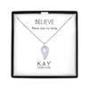 Thumbnail Image 1 of Pear-Shaped Lab-Created Opal & White Lab-Created Sapphire Angel Wing Drop Necklace Sterling Silver 18"