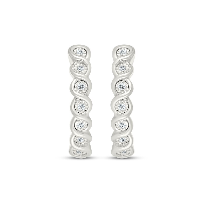 Main Image 2 of Diamond Twist Hoop Earrings 1/10 ct tw Sterling Silver