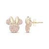 Thumbnail Image 1 of Children's Minnie Mouse Pink Cubic Zirconia Stud Earrings 14K Yellow Gold