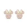 Thumbnail Image 2 of Children's Minnie Mouse Pink Cubic Zirconia Stud Earrings 14K Yellow Gold