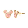 Thumbnail Image 1 of Children's Mickey Mouse Pink Cubic Zirconia Stud Earrings 14K Yellow Gold