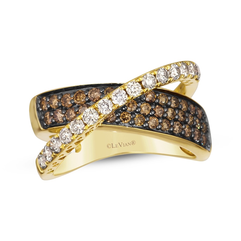 Main Image 1 of Le Vian Diamond Crossover Ring 1-1/6 ct tw 14K Honey Gold