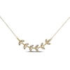 Thumbnail Image 1 of Diamond Curved Leaf Necklace 1/5 ct tw 10K Yellow Gold 18"