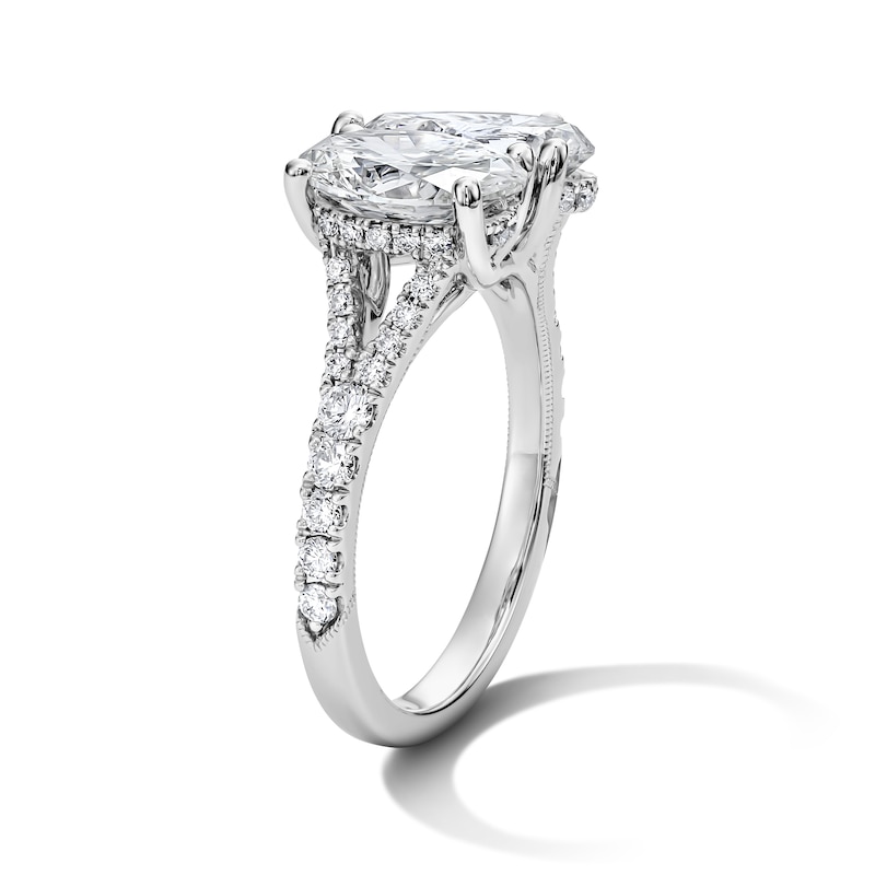 Main Image 3 of Neil Lane Artistry Oval-Cut & Pear-Shaped Lab-Grown Diamond Toi et Moi Engagement Ring 3-3/8 ct tw 14K White Gold