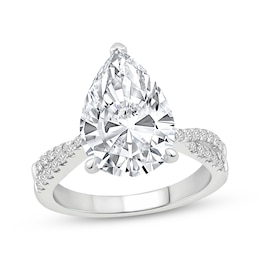Adore Lab-Grown Diamonds Pear-Shaped Engagement Ring 4-1/4 ct tw 14K White Gold