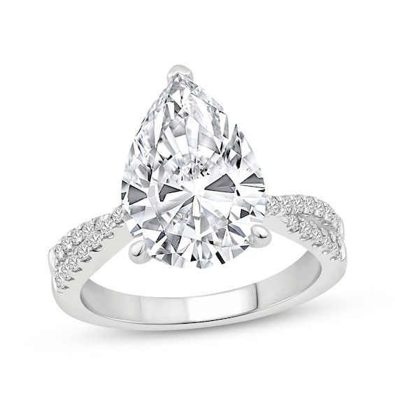 Adore Lab-Grown Diamonds Pear-Shaped Engagement Ring 4-1/4 ct tw 14K White Gold