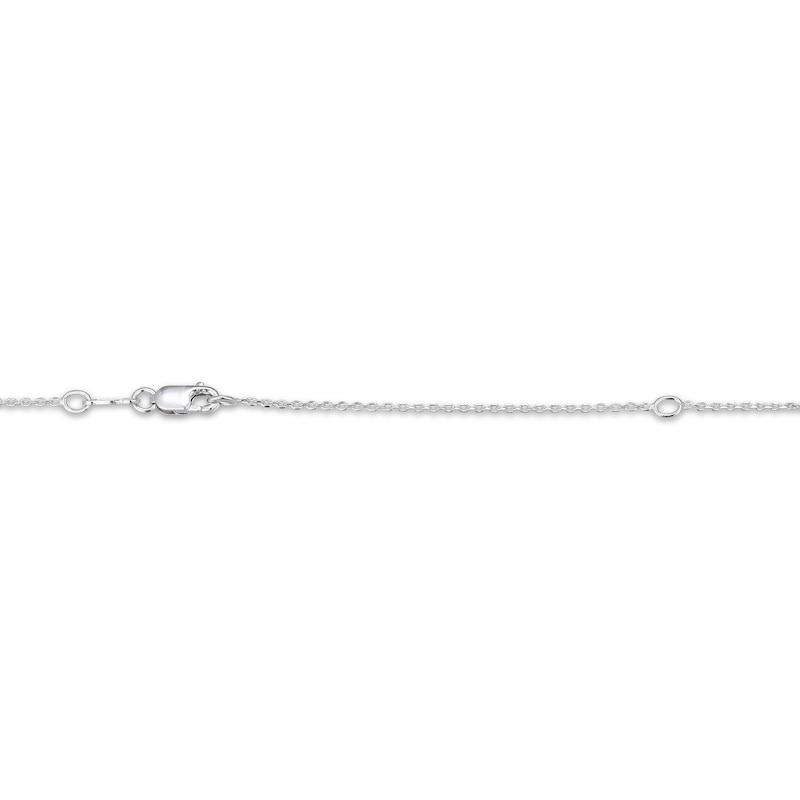 Main Image 4 of Emerald-Cut Fluorite, Iolite, Amethyst & White Lab-Created Sapphire Necklace Sterling Silver 18"