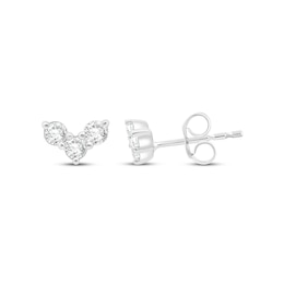 KAY Lab-Grown Diamonds Three-Stone Stud Earrings 1/4 ct tw 14K White Gold