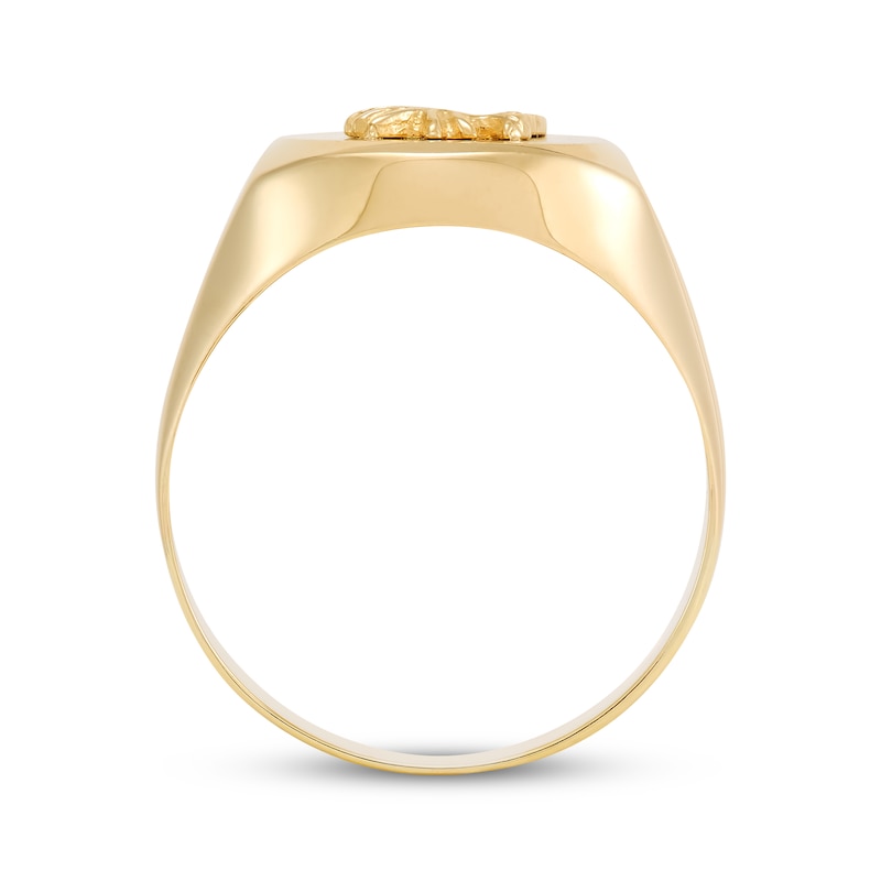 Main Image 3 of Men's Polished Eagle Signet Ring 10K Yellow Gold
