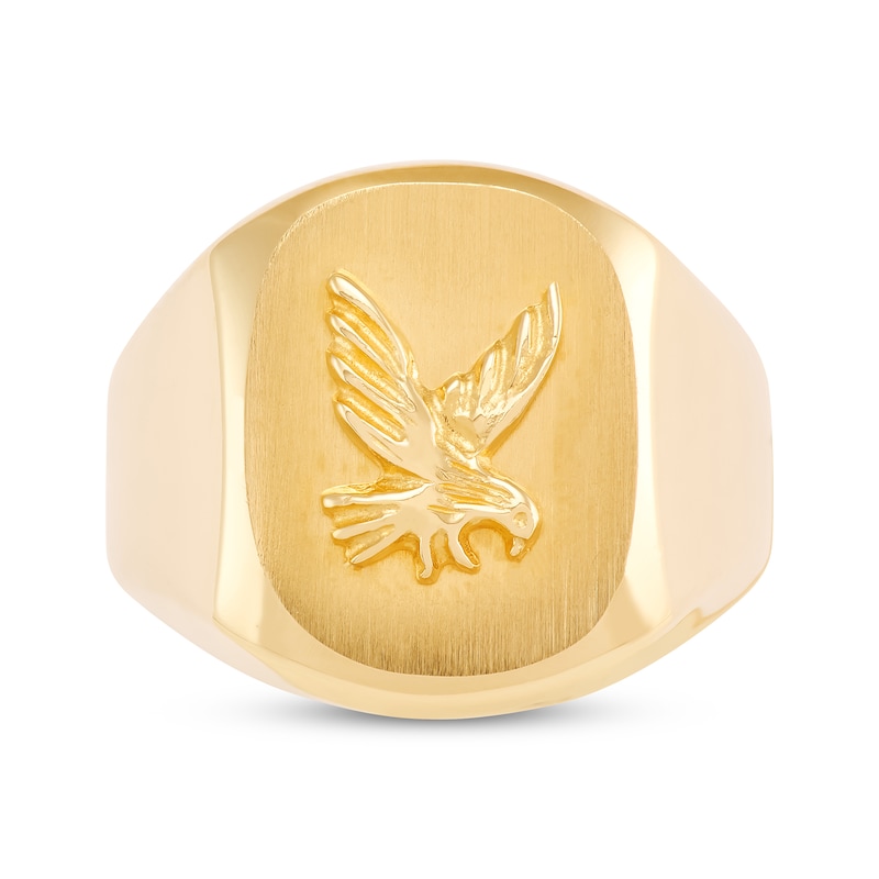 Main Image 4 of Men's Polished Eagle Signet Ring 10K Yellow Gold