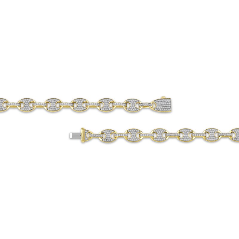 Main Image 3 of Men's Diamond Mariner Chain Necklace 4 ct tw 10K Yellow Gold 22&quot;
