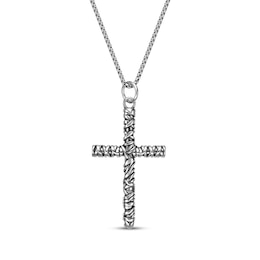 Men's Antique-Finish Wrapped Cross Necklace Stainless Steel 24"