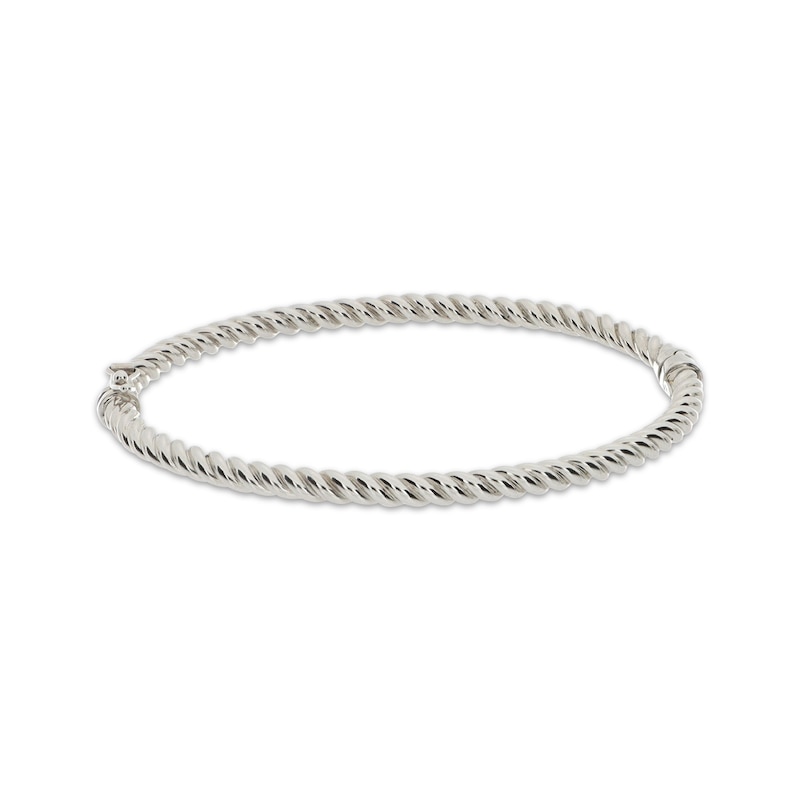 Main Image 1 of Reaura Twist Bangle Bracelet Repurposed 14K White Gold