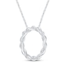 Thumbnail Image 2 of Diamond Twisted Circle Necklace 1/20 ct tw Sterling Silver 18"