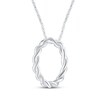 Thumbnail Image 3 of Diamond Twisted Circle Necklace 1/20 ct tw Sterling Silver 18"