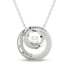 Thumbnail Image 1 of Diamond Circle Swirl Necklace 1/3 ct tw 10K White Gold 17.75"