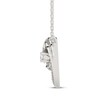 Thumbnail Image 2 of Diamond Circle Swirl Necklace 1/3 ct tw 10K White Gold 17.75"