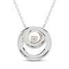 Thumbnail Image 3 of Diamond Circle Swirl Necklace 1/3 ct tw 10K White Gold 17.75"
