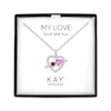 Thumbnail Image 1 of Pink & White Lab-Created Sapphire, Lab-Created Ruby Heart Necklace Sterling Silver 18"