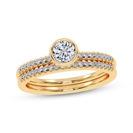 Adore Round-Cut Diamond Bezel-Set Bridal Set 1/2 ct tw 14K Yellow Gold
